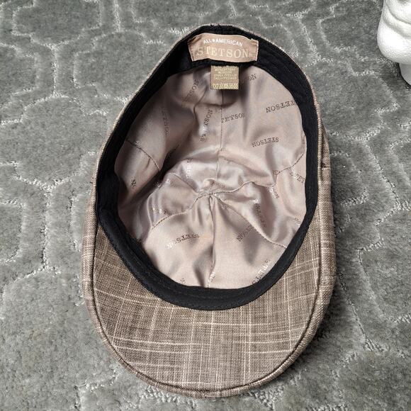 STETSON GRAY TWEED NEWBOY CAP MENS SIZE SMALL - Picture 7 of 9